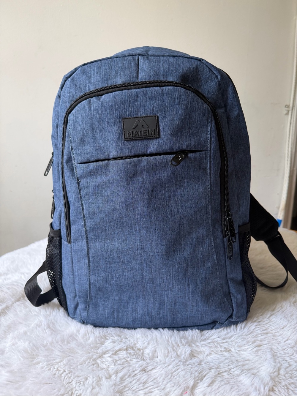 Matein Blue Laptop Backpack - Classic Everyday Work Bag